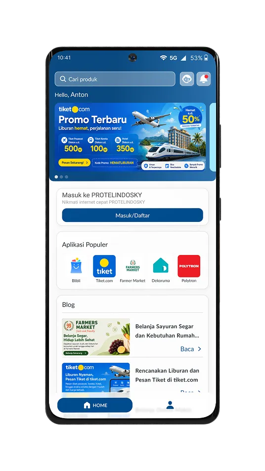 Tampilan Antarmuka ProtelindoSky